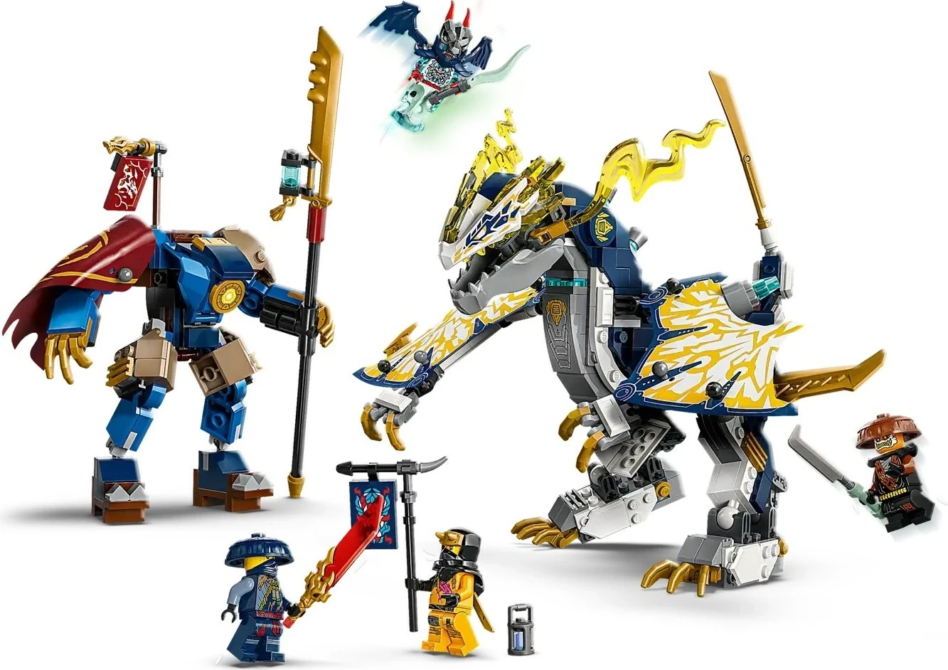 Set LEGO NINJAGO 71843 Rogue’s Mech Dragon Rider me 4 minifigura