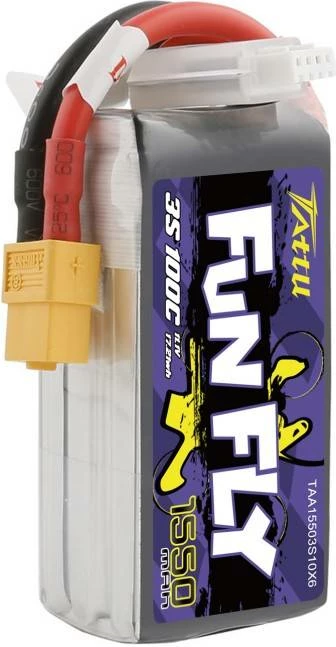 Bateri Tattu Funfly 1550mAh 11.1V 100C 3S1P për dronë