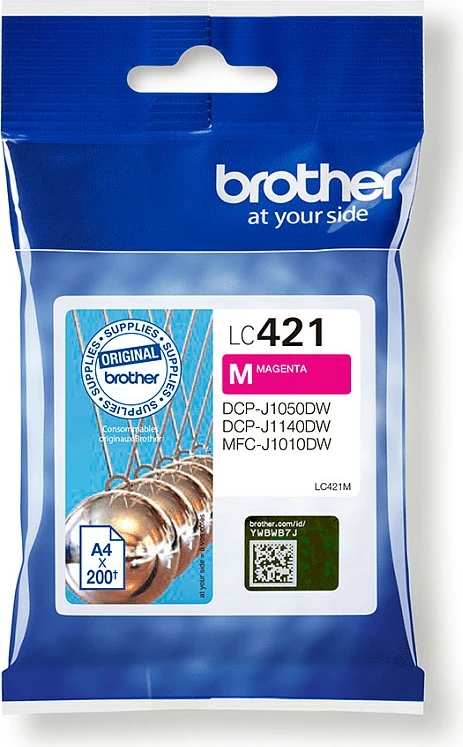 Kartridzh boje Brother LC421M, 200 faqe, Magenta