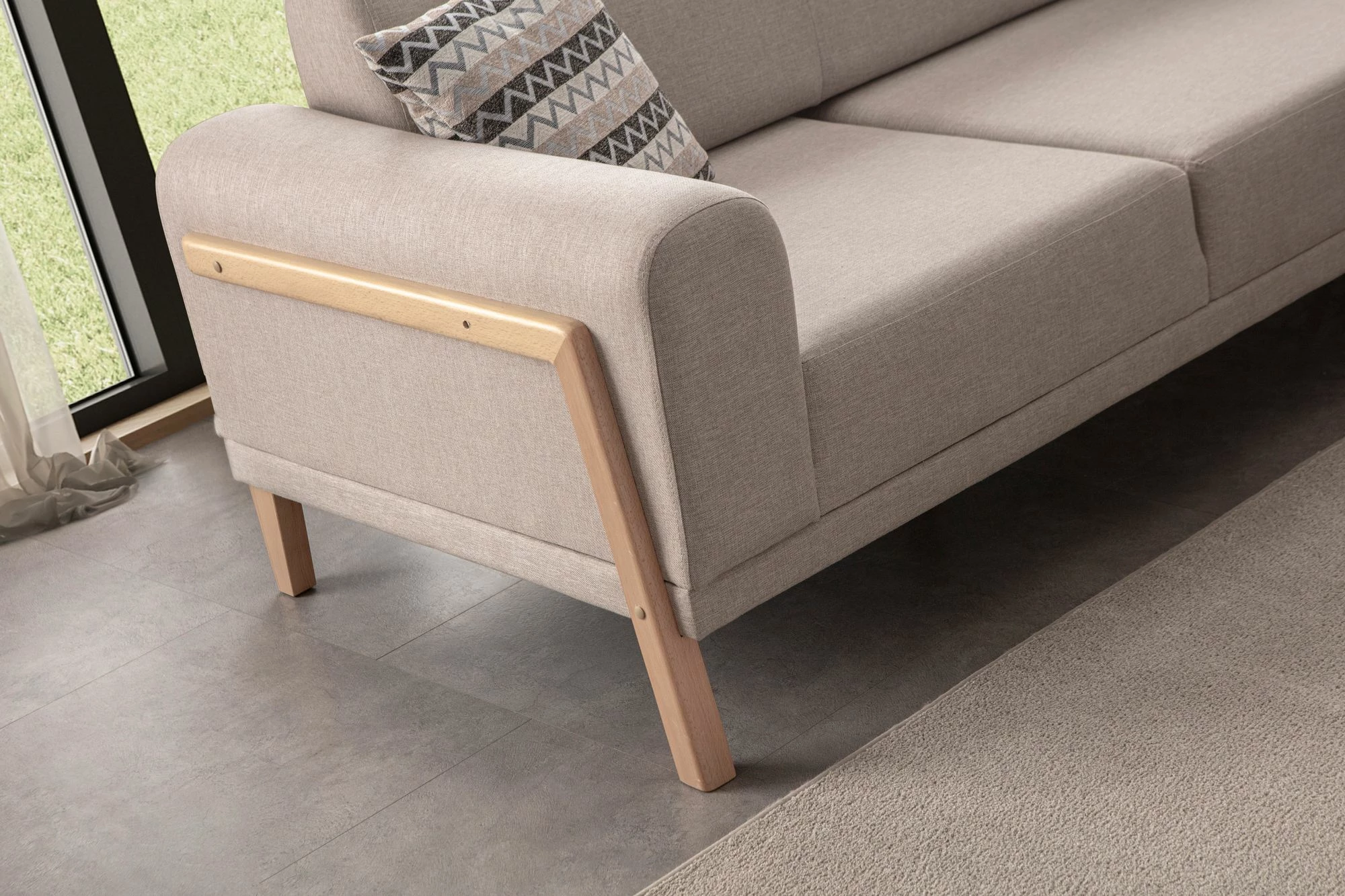 Këndare Atelier del Sofa, latte relax, e djathtë, krem