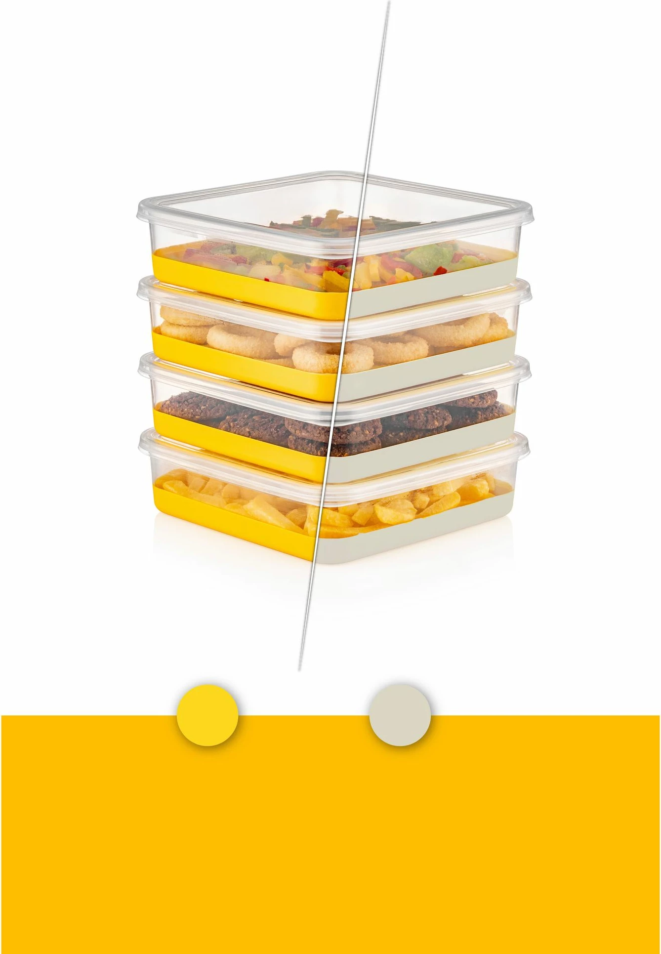 Set organizues për frigorifer, 8 copë, Hermia, 8A, ngjyrë e verdhë