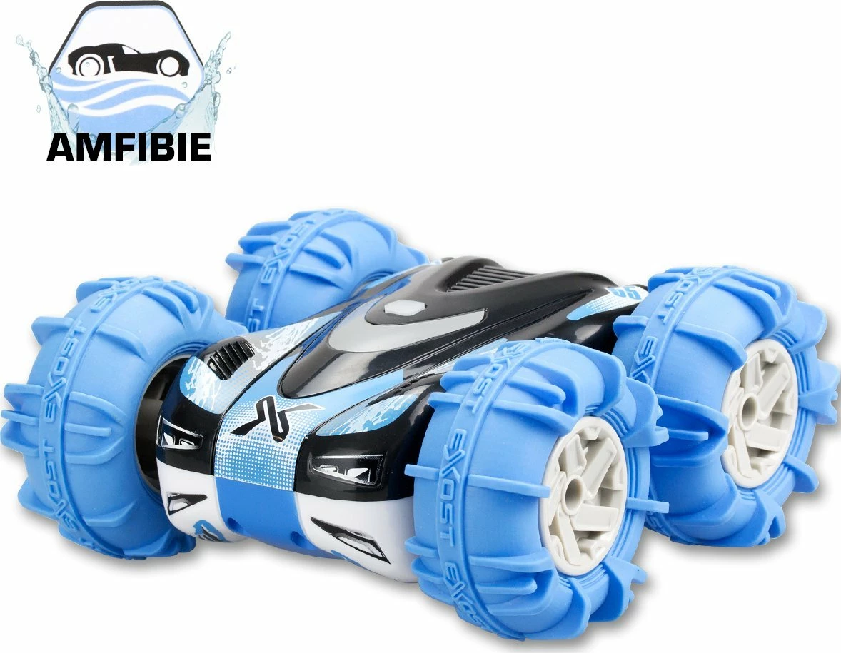 Automjet me telekomandë Exost 360 Aquacross 1:18, amfib (tokë/ujë), 2.4 GHz, bateri e rikarikueshme USB, shumengjyrësh