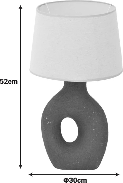 Llambë tavoline Ovola, qeramike, ngjyrë e zezë-bezhë, E27, 30x52cm