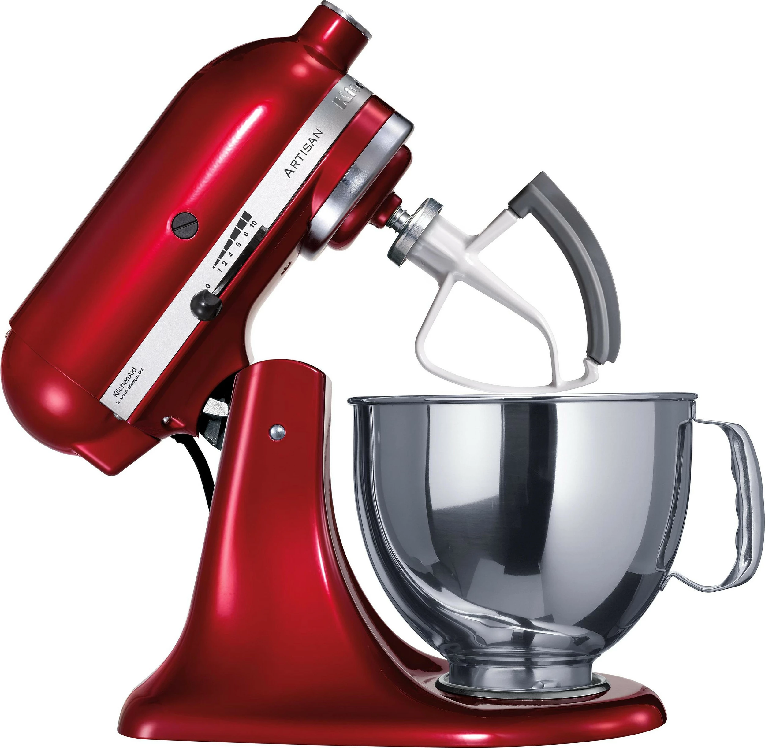 Rrahës i sheshtë Flexi KitchenAid, aksesor për robot kuzhine, gri/bardhë