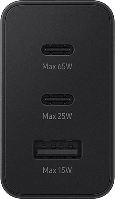 Karikues shtëpie Samsung EP-T6530 65W, 1x USB-A + 2x USB-C, me kabllo USB-C në USB-C, i zi, EU blister