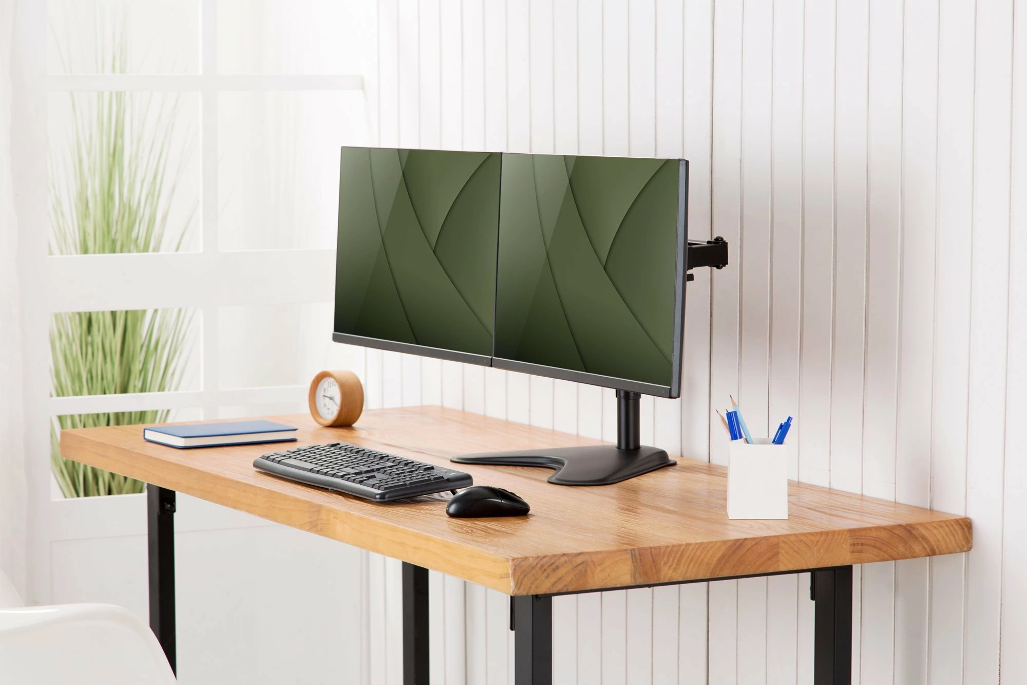 Mbajtës tavoline për 2 monitorë Digitus DA-90401 15"-32" VESA 75x75/100x100 i zi