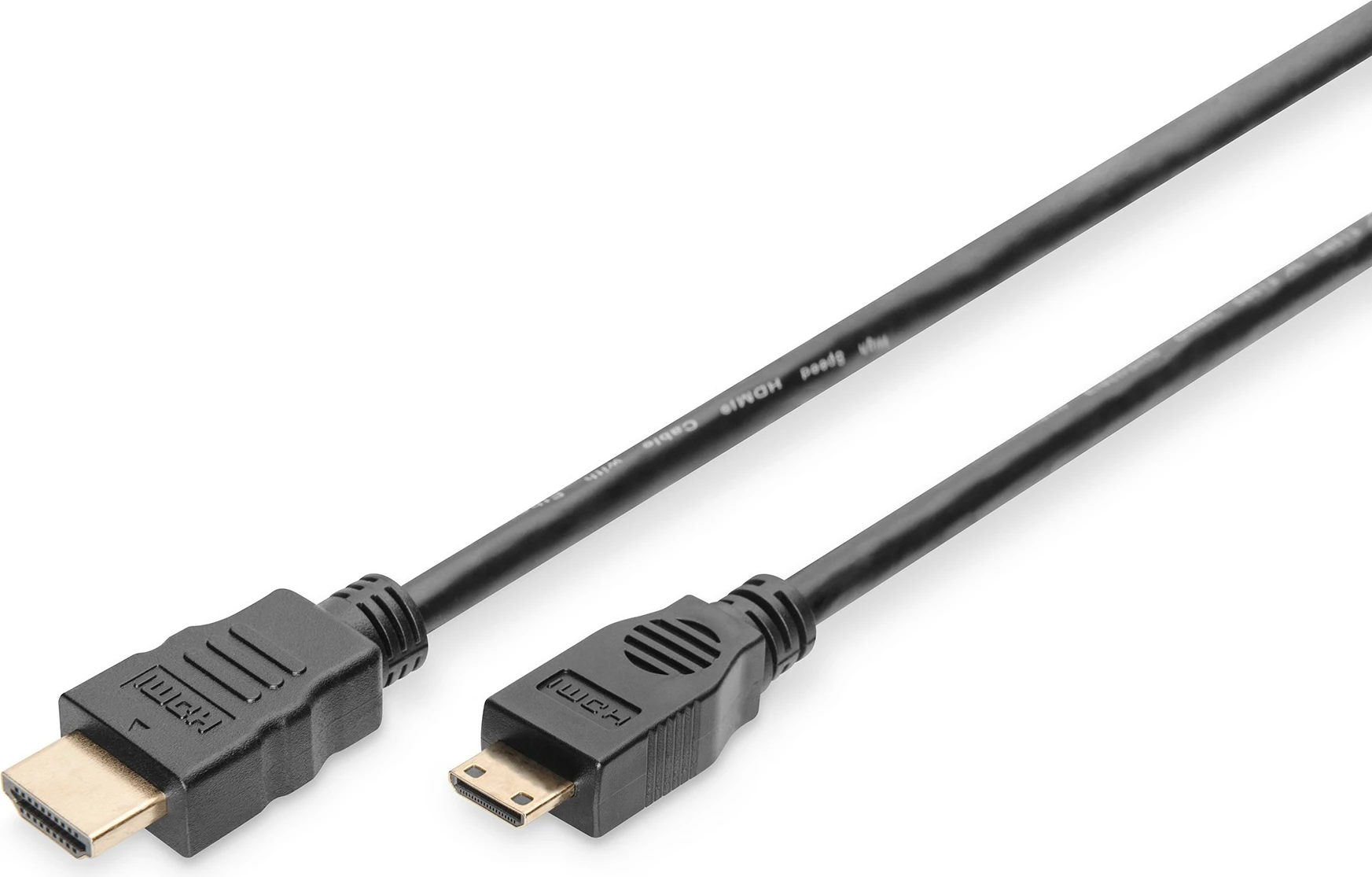 Kabllo HDMI Digitus High Speed, 2m, HDMI Type C (Mini), e zezë