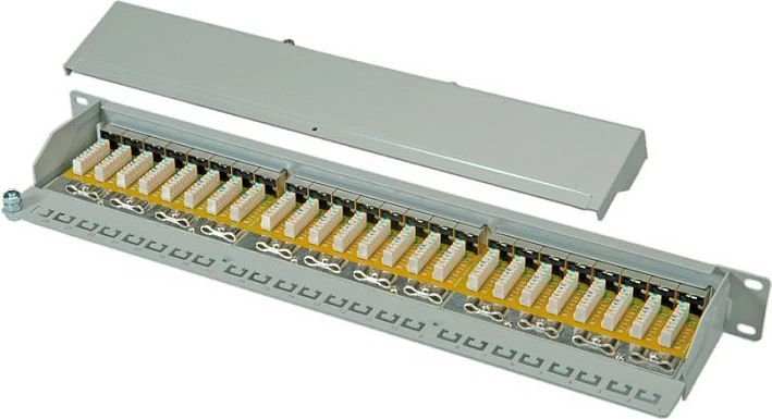 Patch panel ROLINE Cat6 24 porta, 19" 1U STP, Gri