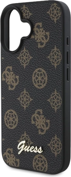 Mbështjellës Guess Peony Script MagSafe për iPhone 16, 6.1", i zi