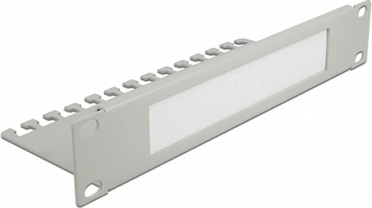 Panel menaxhimi kabllosh DeLOCK 10", 1U, me brushë, gri