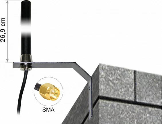 Antenë DeLOCK 89529, SMA, kabllo RG-58 3 m, 3 dB, e zezë