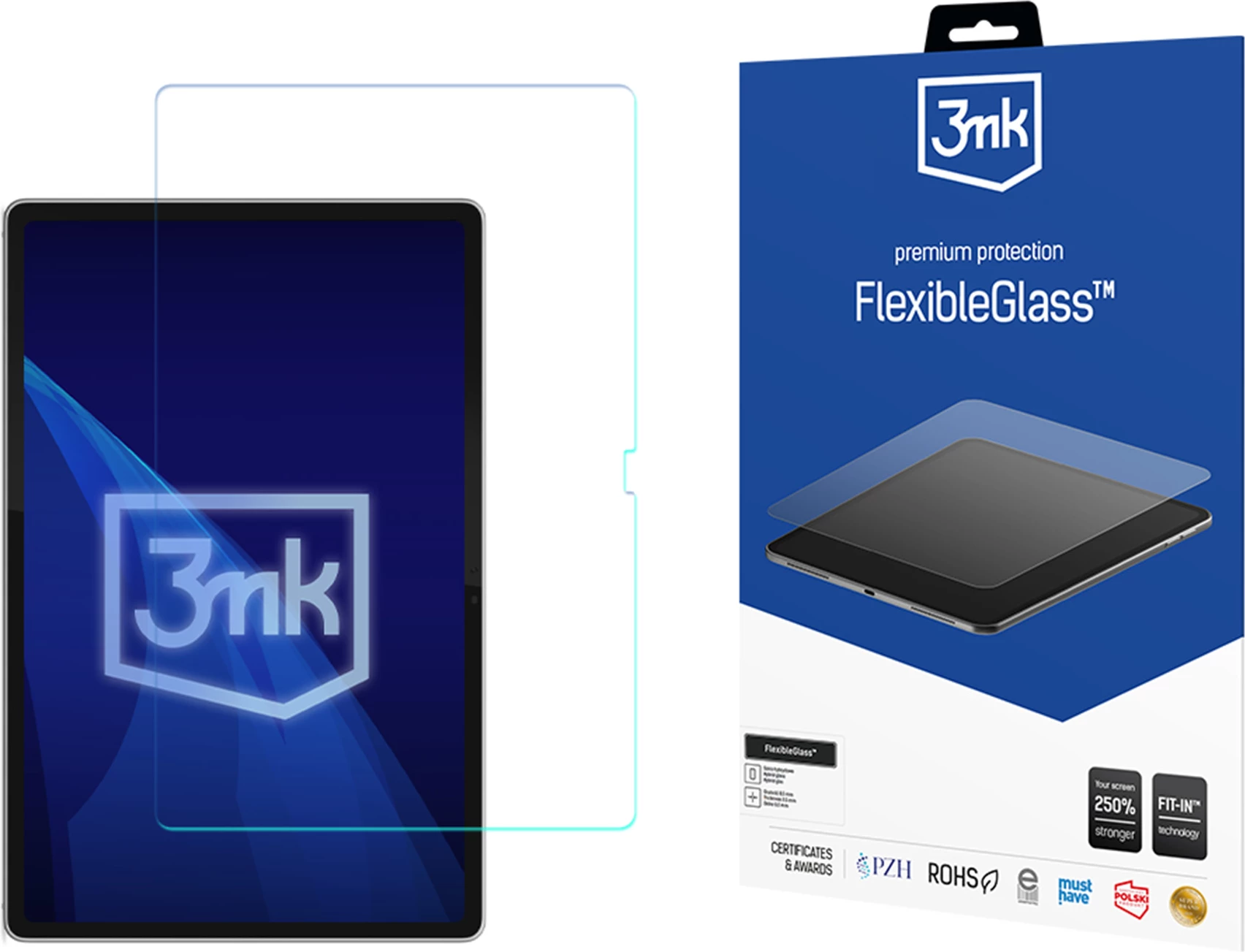 Mbrojtës ekrani xham hibrid 3mk FlexibleGlass për Lenovo Tab Plus Gen. 2 (TB355FU), set 1 copë
