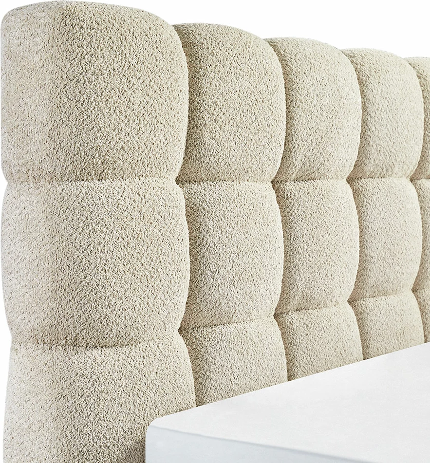 Krevat Puffy për dyshek 160x200cm, bezhë, 228x188x120