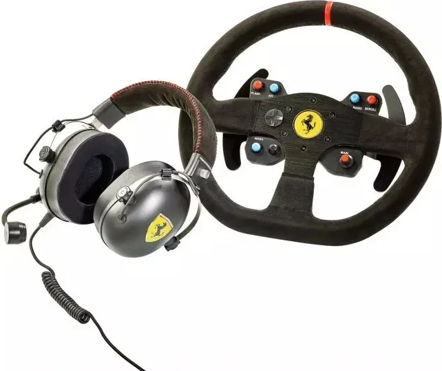 Kit timoni garash Thrustmaster Ferrari 599XX EVO Alcantara 30 cm + Kufje T.Racing