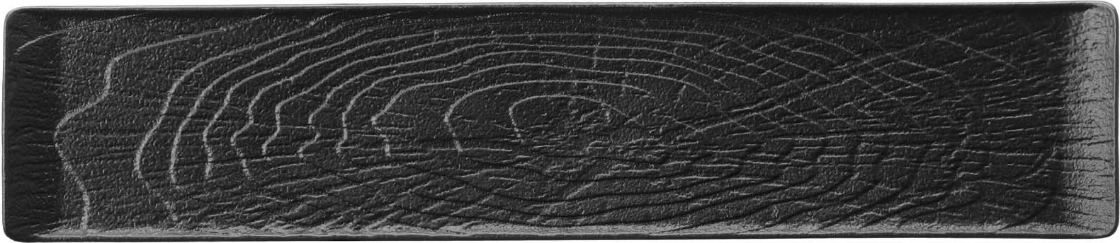 Pjatë servimi drejtkëndore Fine Dine Crust 468x100mm e zezë set 3 copë