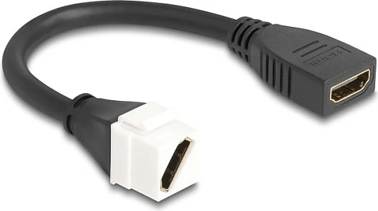 Modul Keystone Kabllo HDMI DeLOCK, HDMI femër-femër, 20 cm, 8K 60Hz, zi/bardhë