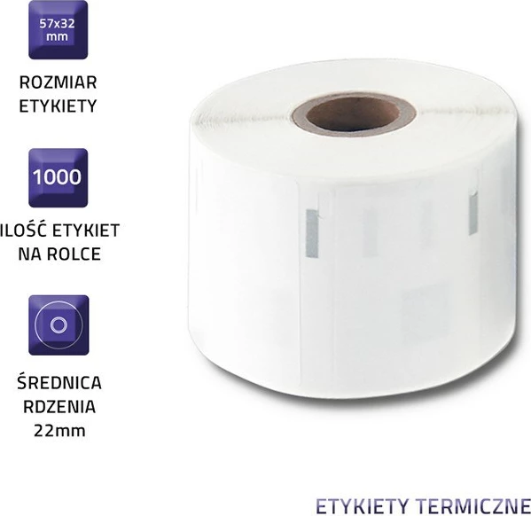 Etiketa ngjitëse Qoltec për DYMO LW-11354, 57 x 32 mm, 1000 copë