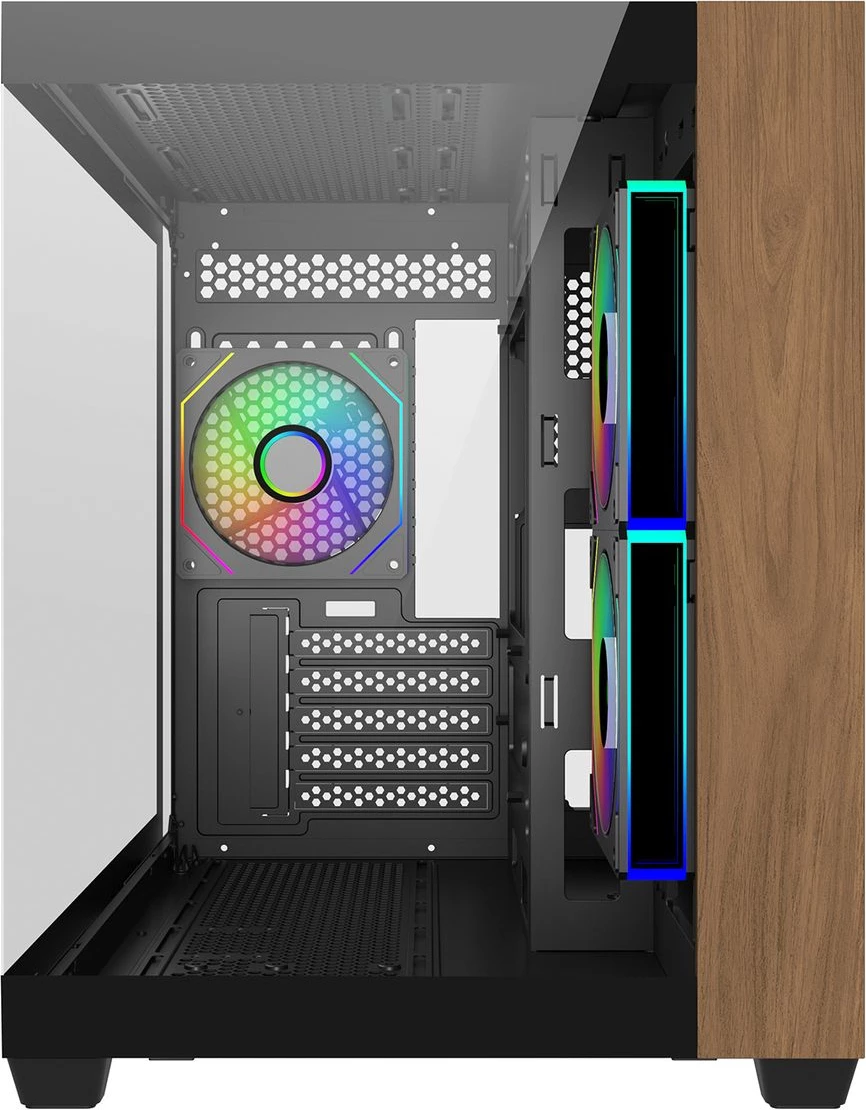 Cooler Master Elite 481 Wood (E481-KHNN-S00) - Mid Tower, Black / Wood Edition