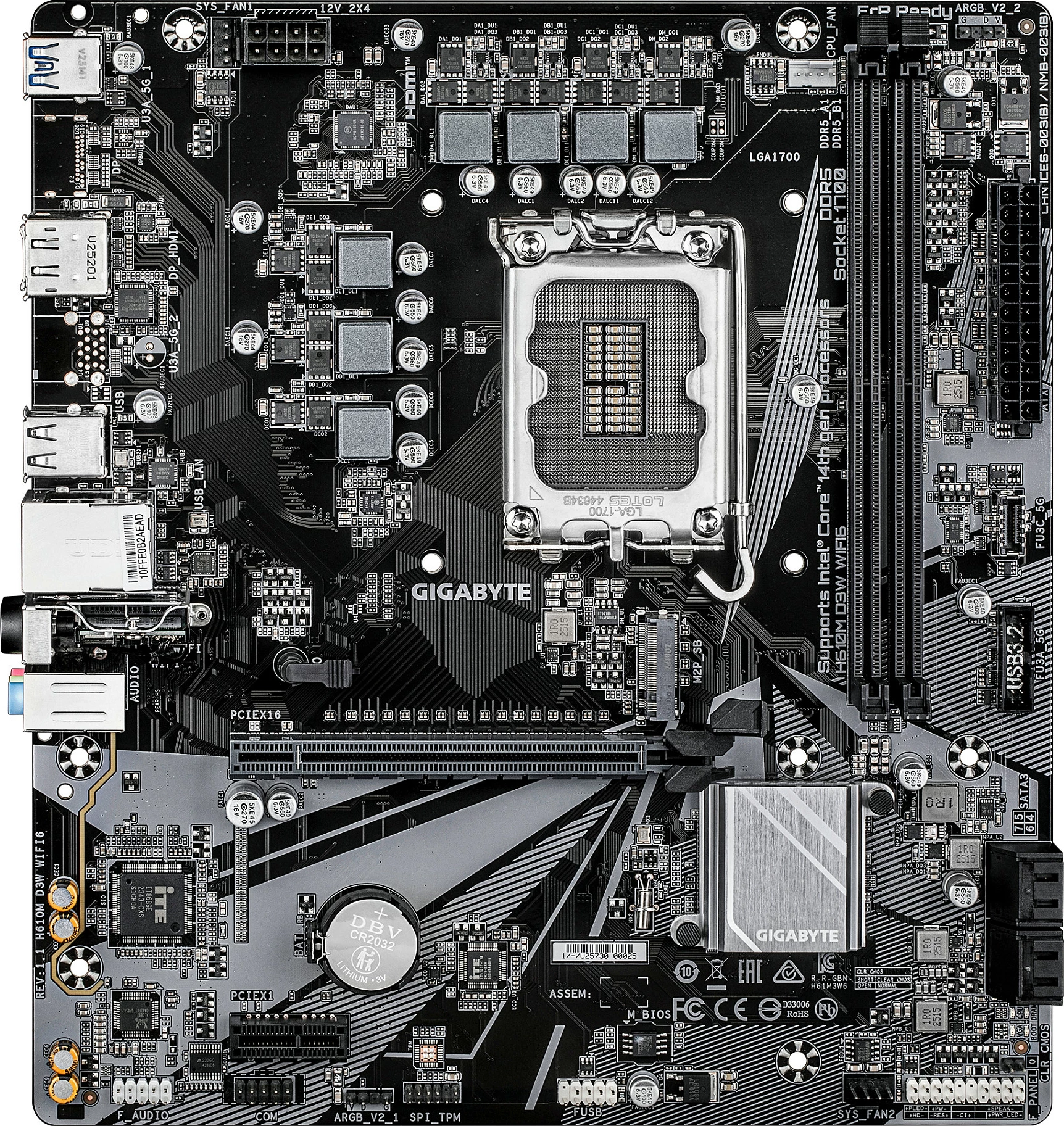 Pllakë amë Gigabyte H610M D3W WIFI6, LGA 1700, DDR4 5600MHz, Wi-Fi 6
