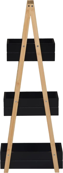 Raft dyshemeje Tercy, bambu, ngjyrë natyrale e zi, 30x18x80cm