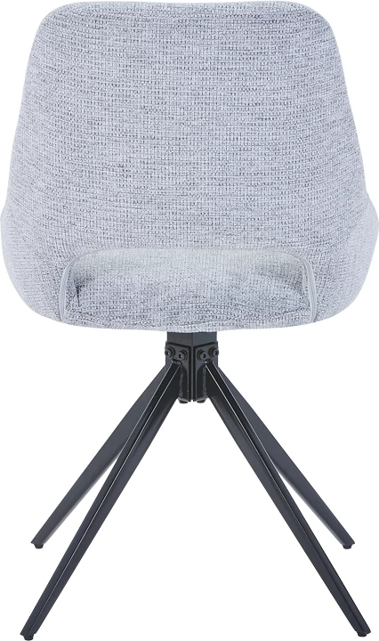 Karrige rrotulluese Luciano I, ngjyrë gri, këmbë metalike të zeza, 52.5x54x85cm