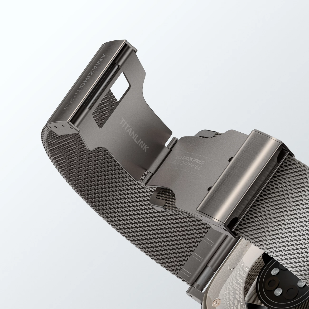 Rrip ore AmazingThing Titan Premium Metal Band për Apple Watch 38/40/41/42/44/45/46/49 mm, argjend