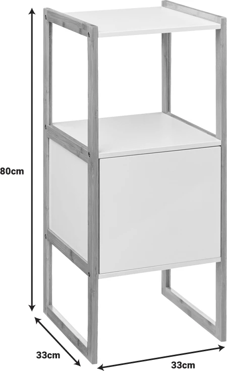 Dollap i ulët i montuar në mur Derfen, ngjyrë bardhë-natyrale, 33x33x80cm
