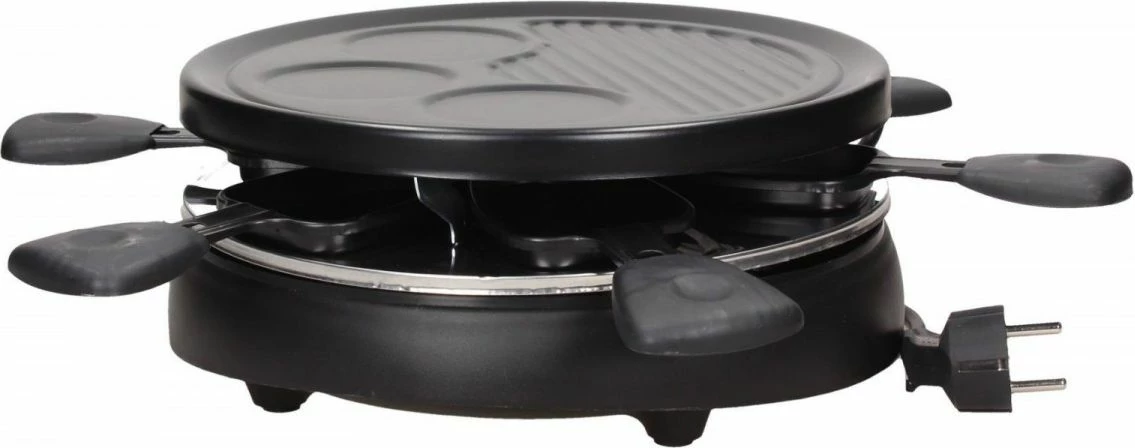 Grill elektrik Camry CR 6606 1200 W me pllakë të çmontueshme, non-stick, 6 tiganë raclette, e zezë