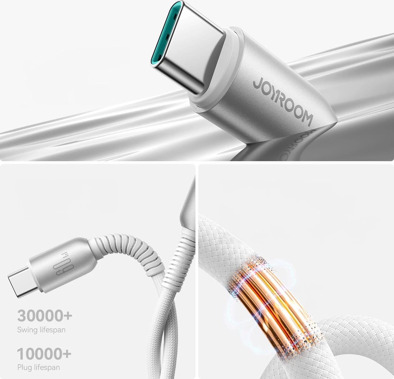 Kabllo USB-C në USB-C Joyroom S-A51 Cutting-Edge Series, 1.2m, 60W, Gri