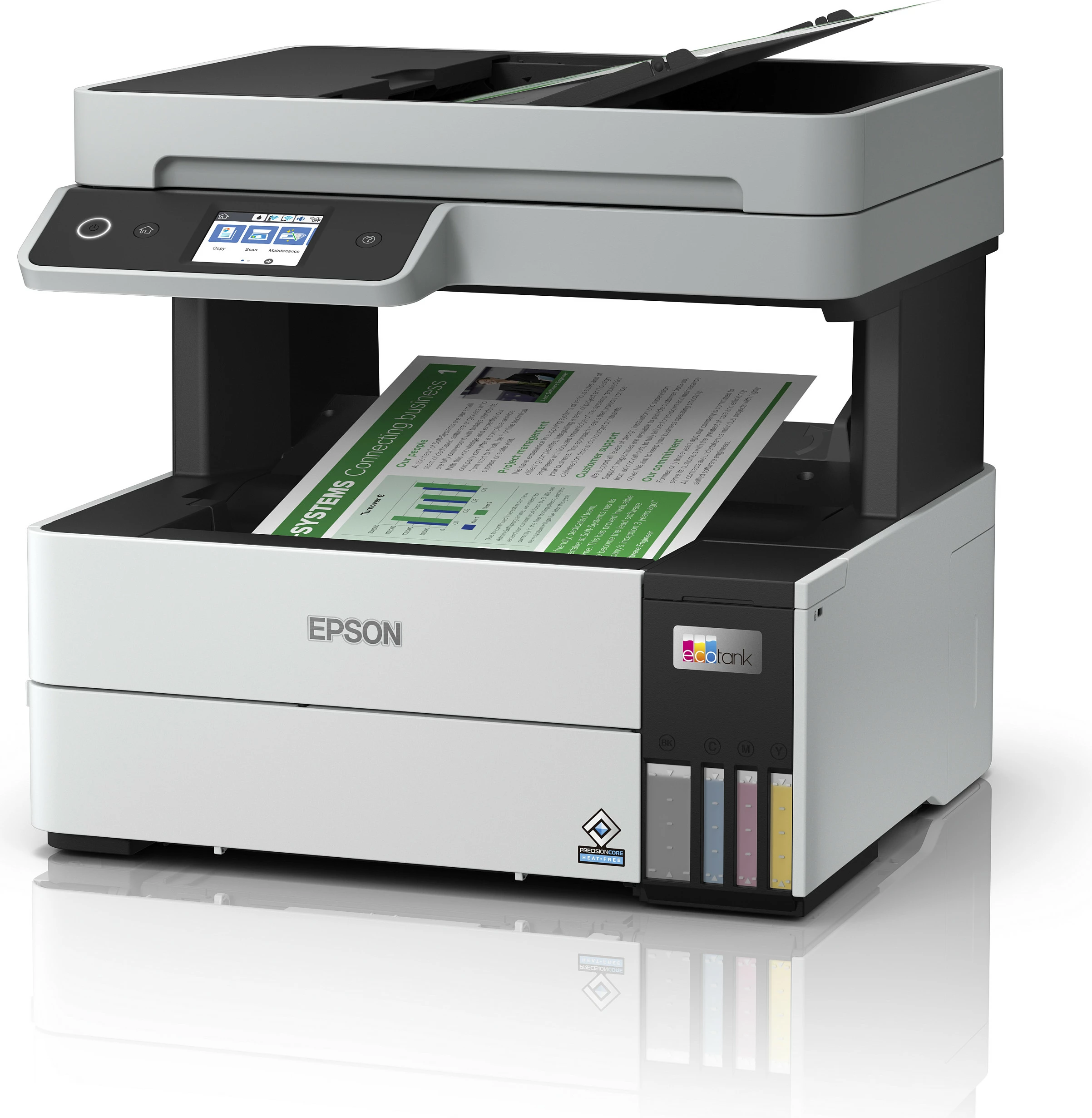 Printer Epson EcoTank ET-5150, Inkjet, A4, Wi-Fi, Touchscreen, zi/bardhë