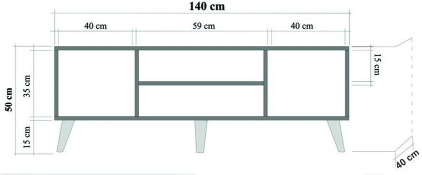 Komodë TV Skye Decor, ngjyrë lisi Sonoma, Truva-123