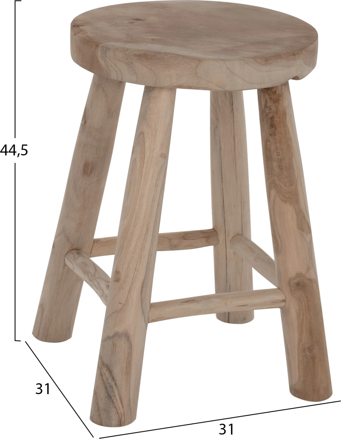 Karrige për bar KONT FH9337 dru tik i fortë e shkurtër natyrale Φ30Χ45Ηcm