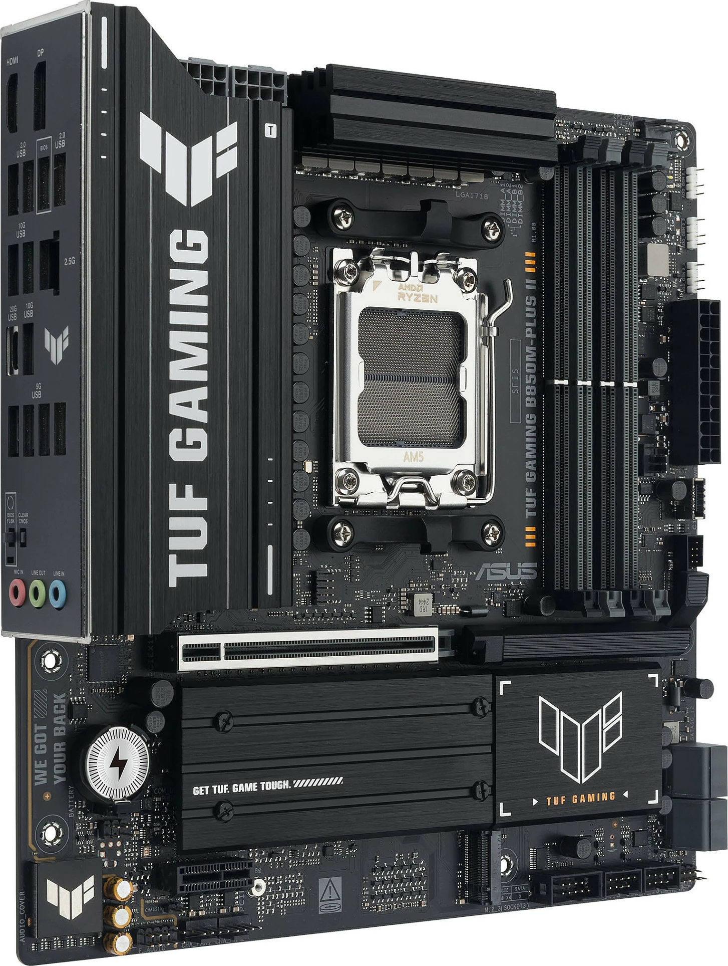 Pllakë amë ASUS TUF GAMING B850M-PLUS II, Socket AM5, DDR5 deri 256GB, micro ATX, e zezë