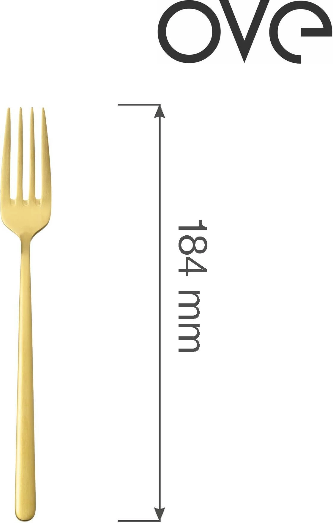 Pirun ëmbëlsire OVE Amarone Gold 184 mm, inox 18/10, ar, set 12 copë