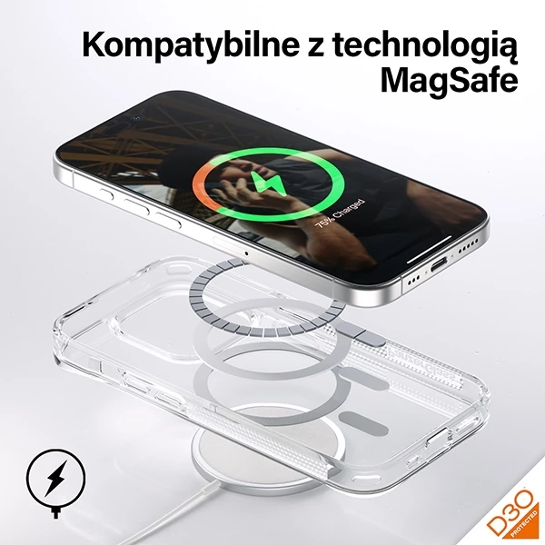 Mbështjellës PanzerGlass HardCase me MagSafe, D3O, për iPhone 15 Pro, Transparent