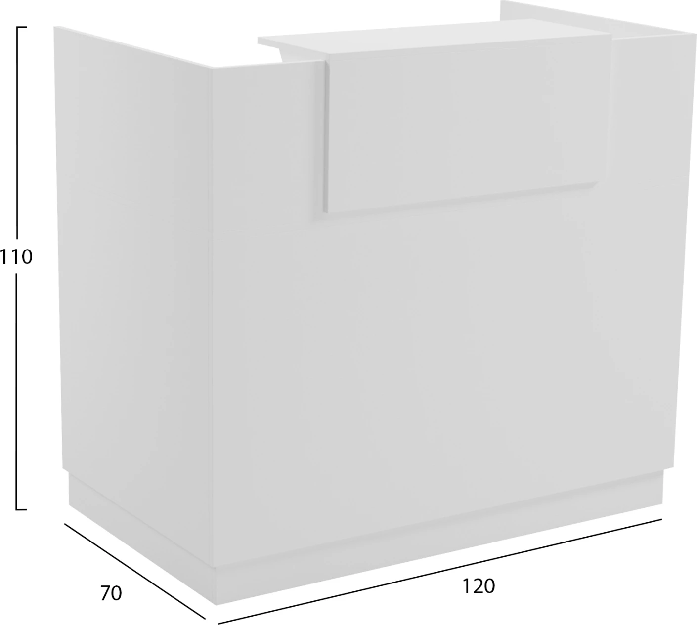 Banak recepsioni profesional BARRY, ngjyrë e bardhë, FH2152.02, 120x70x110cm
