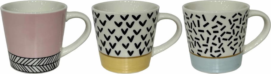 Set filxhanësh espresso HAPPY, 6 copë, shumëngjyrësh, 9.5x6.5x5cm, porcelan New Bone