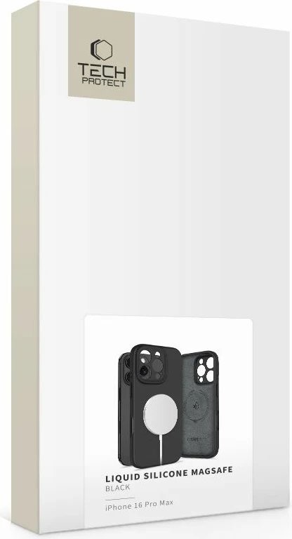 Mbështjellës Tech-Protect Liquid Silicone MagSafe për iPhone 16 Pro Max, Zi