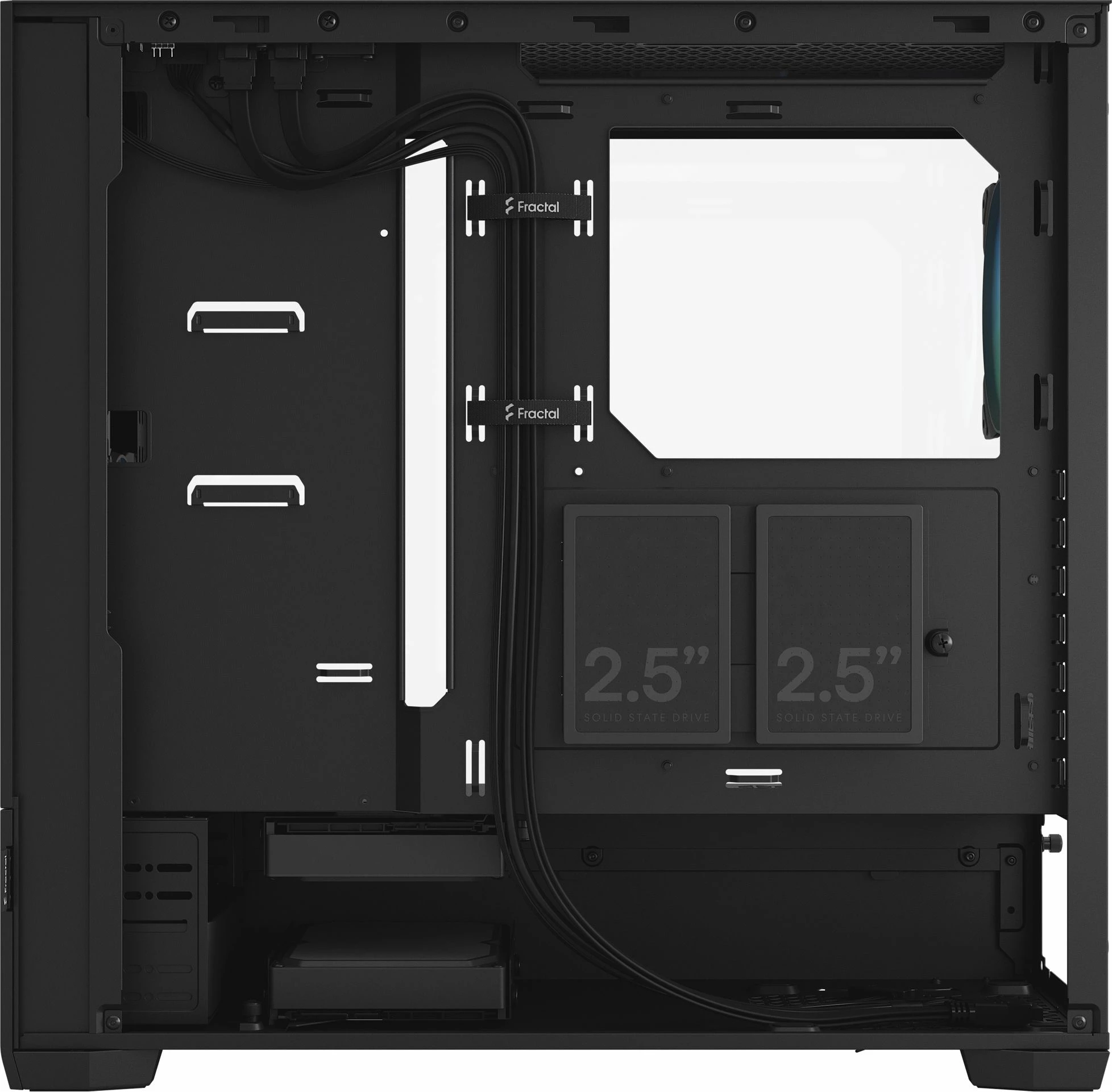 Kasë Fractal Design Pop Air RGB TG FD-C-POR1A-06 Midi Tower ATX me xham të temperuar, 3x120mm RGB fan, e zezë
