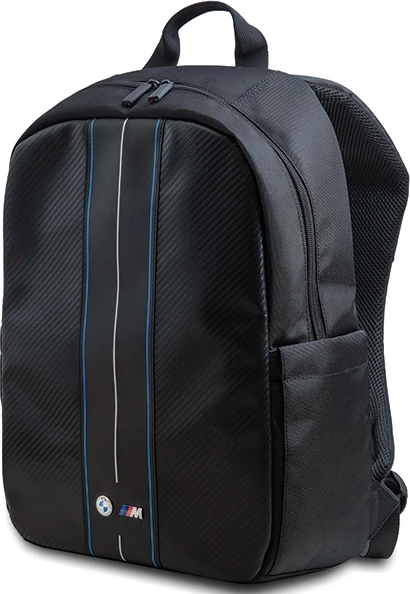 Çantë shpine BMW Carbon Blue Stripe për laptop 16", e zezë