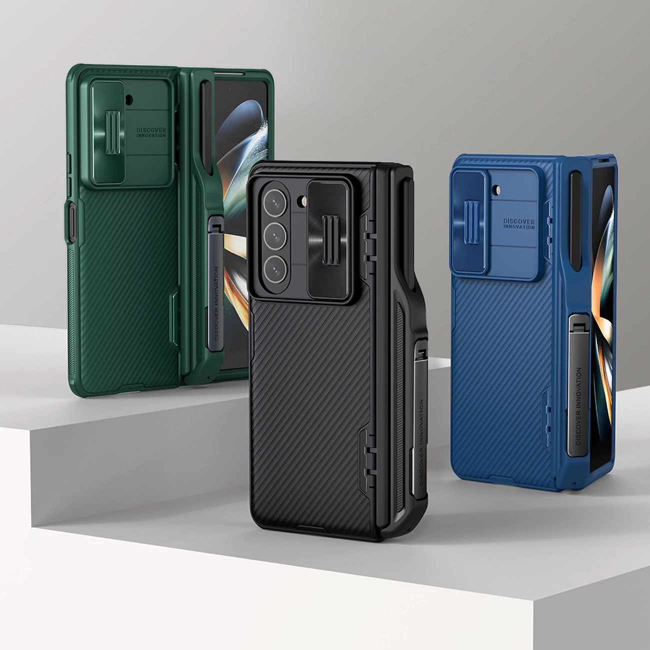 Mbështjellës Nillkin CamShield Fold Case për Samsung Galaxy Z Fold 5, me mbajtëse për stilolaps, e zezë