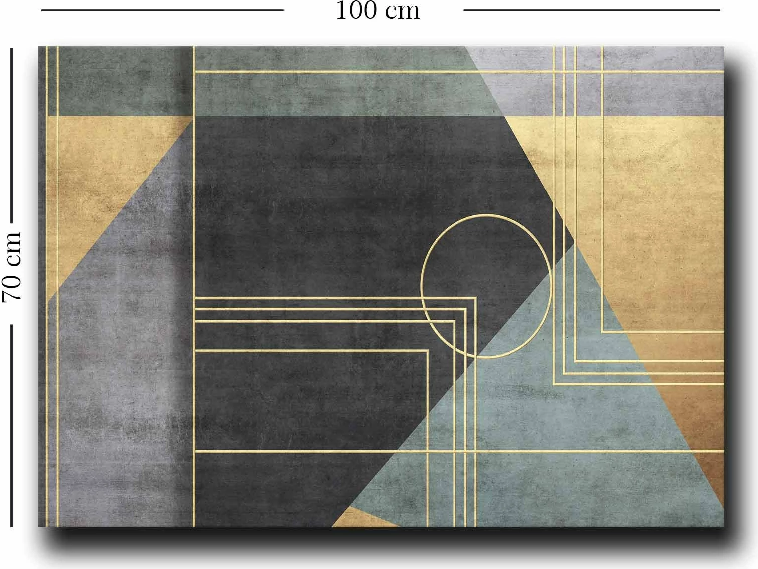 Pikturë dekorative në kanavacë, ngjyra kaltër, ari, antracit, 70x100cm, 70100NISC-040