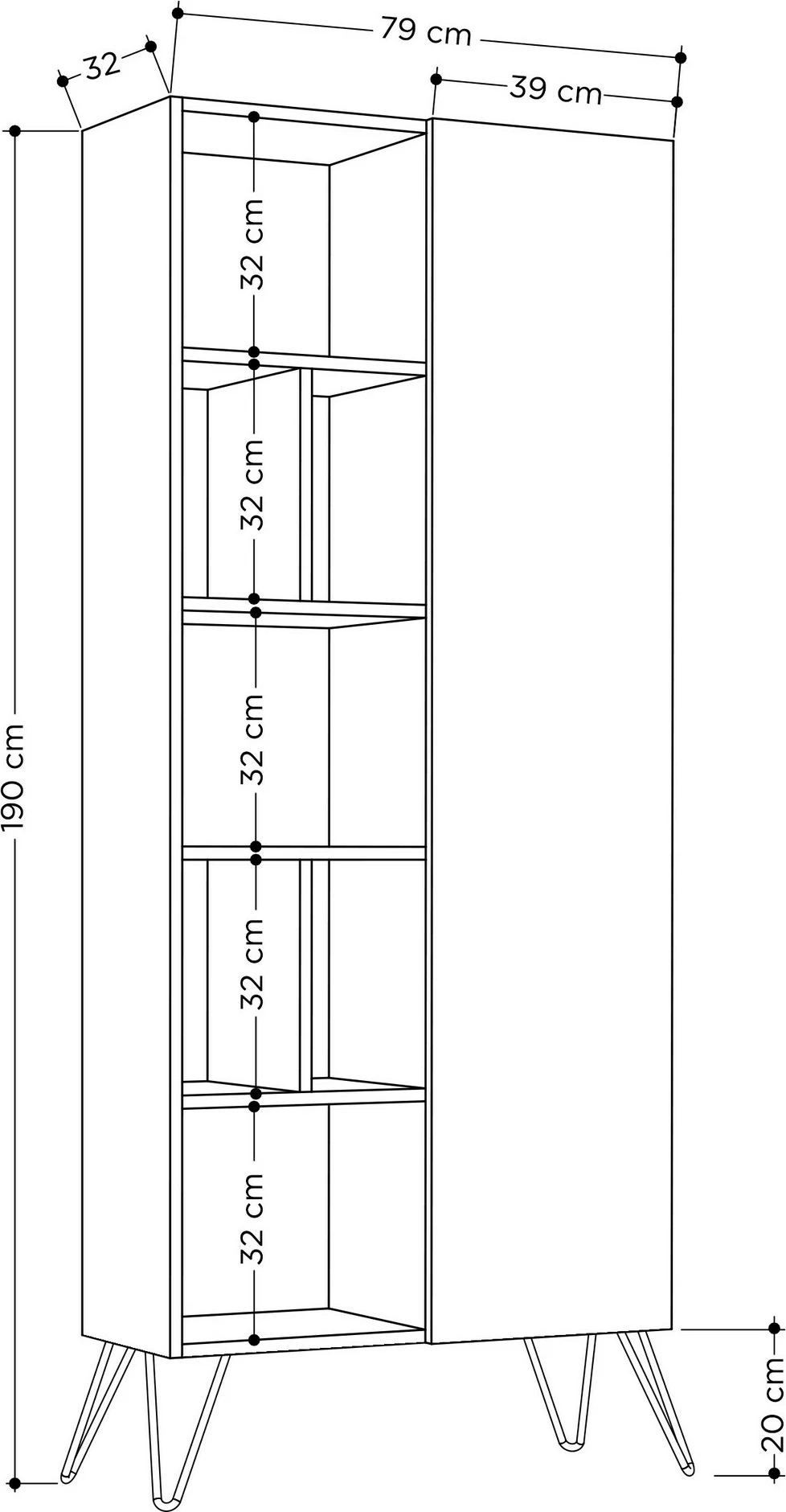 Raft librash Skye Decor, Jedda, ngjyrë e bardhë dhe lis