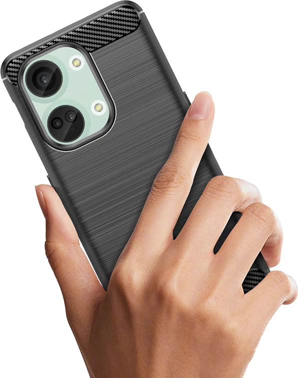 Mbështjellës Hurtel Carbon Case për OnePlus Ace 2V/OnePlus Nord 3, i zi