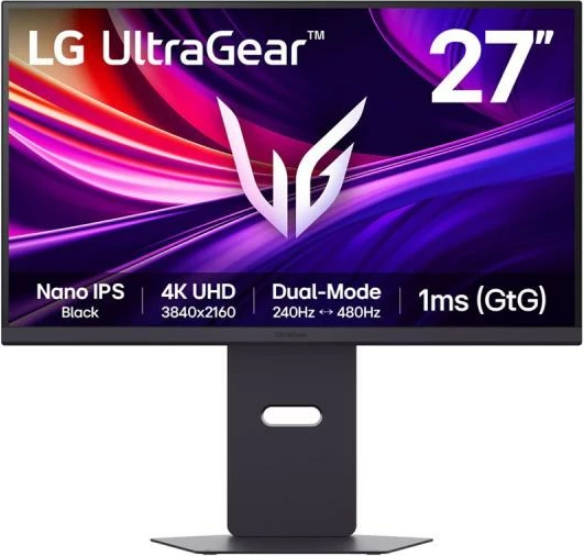 Monitor, LG, 27G850A-B (27G850AB), 27", 4K UHD 3840×2160, 240Hz/480Hz Dual-Mode, 1ms GtG, Nano IPS, e zi