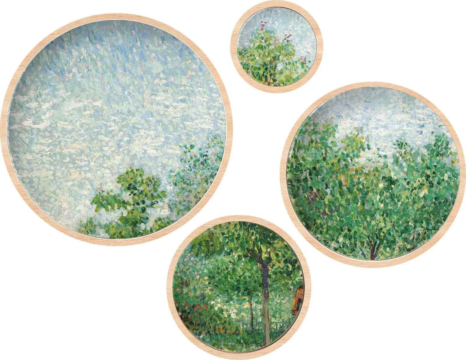 Set pikturash dekorative me kornizë MDF, shumëngjyrëshe, 4 copë, Wallity, Huhu294