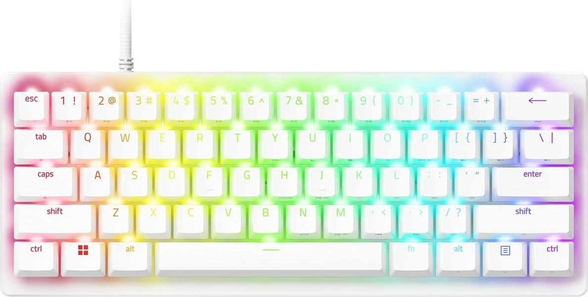 Tastierë gaming Razer Huntsman V3 Pro Mini, 60%, RGB, Razer Analog Optical, e bardhë