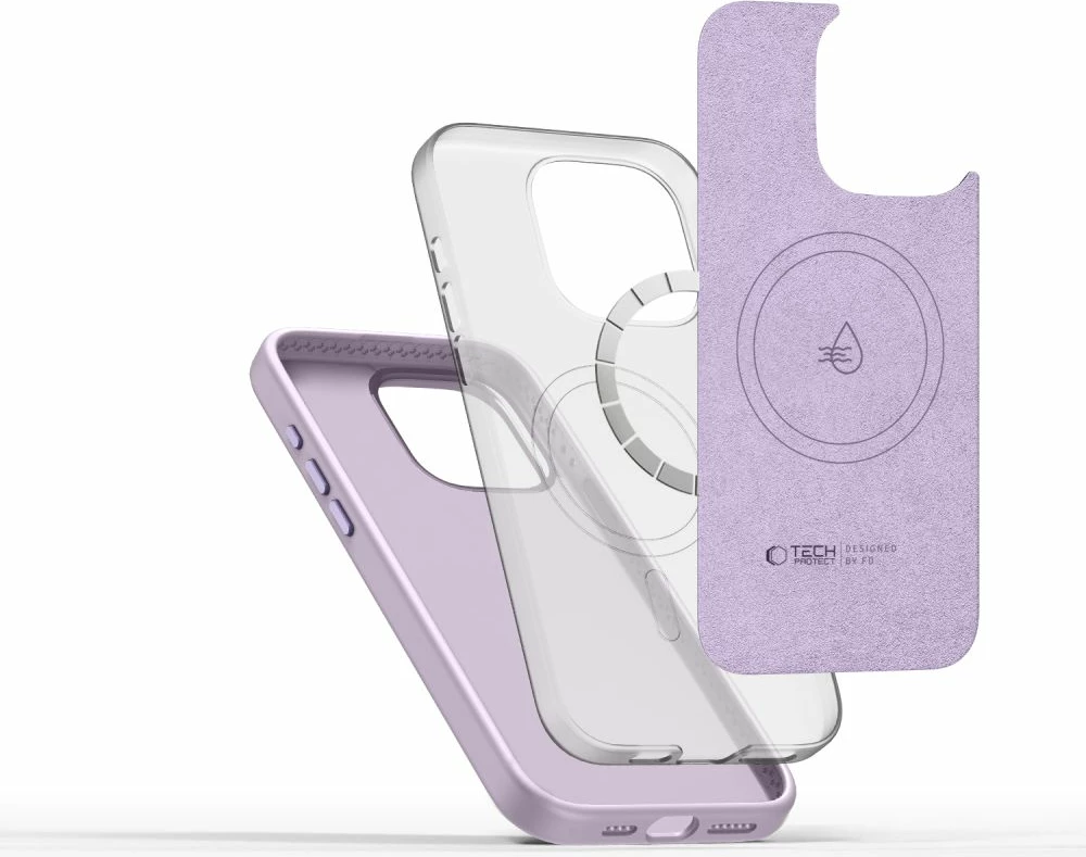 Mbështjellës Tech-Protect Silicone Pure MagSafe për iPhone 15 Pro Max, vjollcë