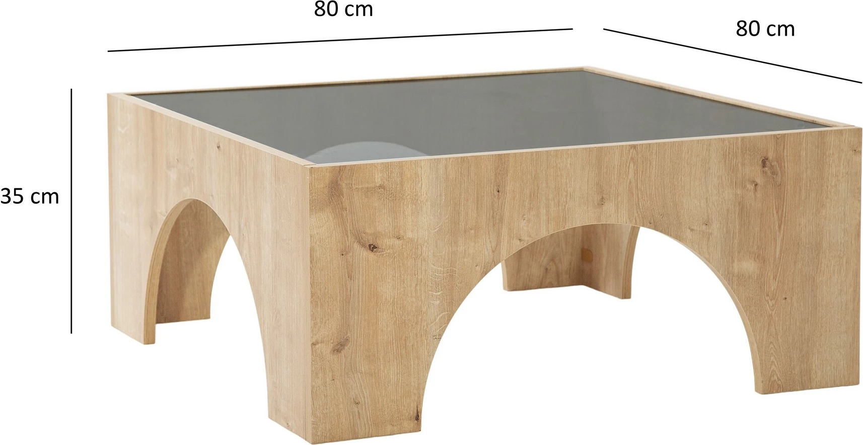 Tavolinë kafeje Skye Decor, ngjyrë gri e errët, lis safir