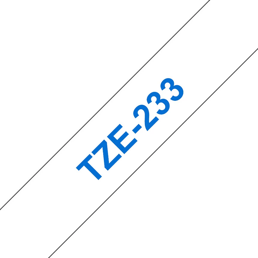 Kasetë shirit etikete Brother TZe-233, 12 mm x 8 m, blu në të bardhë